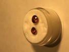 Zirkon med fantastisk rød mot orange farge diameter ø 6mm 1,2 ct thumbnail